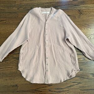 Free People Dusty Pink Button-Front Cardigan XS